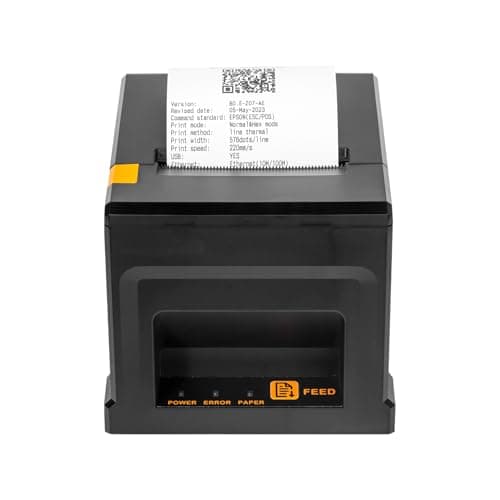 Image of NetumScan 80mm POS Receipt Printer 300mm/s USB Thermal Receipt Printer with Auto Cutter Cash Drawer, USB Ethernet Interface, Support Windows/Mac/Linux, Restaurant Kitchen Printer for ESC/POS
