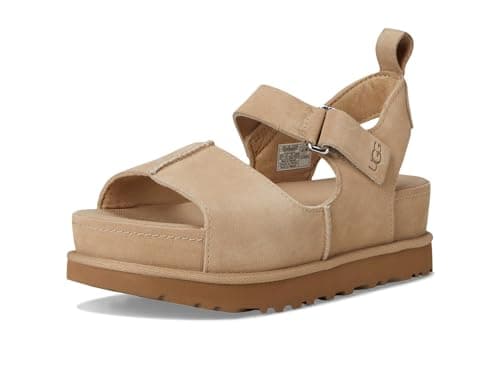 Image of UGG Women's Goldenstar Hi Sandal, Sand Suede, 4 UK