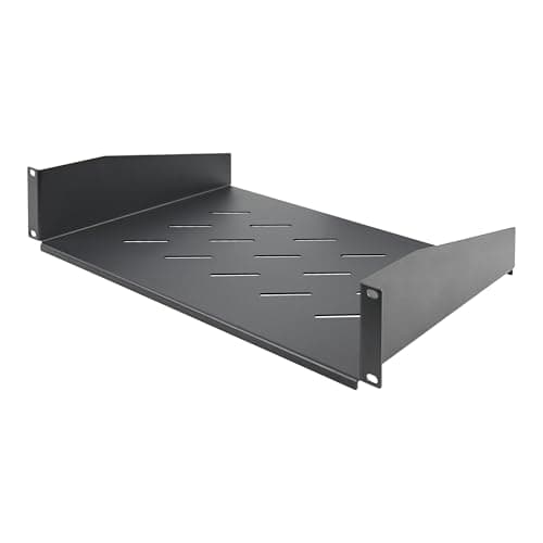 Image of StarTech.com 2U Rack Shelf, 12" Mounting Depth, Vented Cantilever Tray for 19" AV/Network Equipment, 25lb Capacity, for Small Office/Home Office