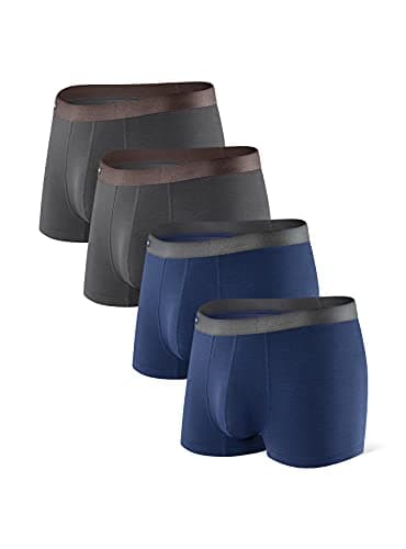 Image of DAVID ARCHY Men's Boxer Shorts Trunks, Bamboo Men's Boxers Shorts with 3D Pouch Multipack, Ultra Soft and Breathable - 4 Pack