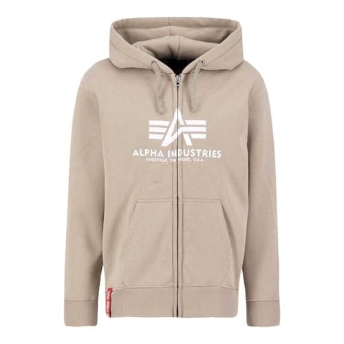 Image of Alpha Industries Basic Zip Hoody Hooded Sweat for Men Vintage Sand