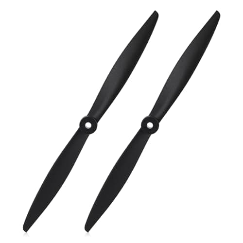 Image of Fukaisu 2pcs 2-Blade RC Propeller 10x5 Compatible with FMS 1200mm Super EZ & 1220mm Ranger FMSPROP022, High Performance Plastic Replacement Prop for RC Airplane Models (Black)