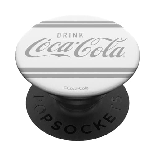 Image of Coca-Cola Drink Coca Cola Vintage Gray Striped Logo PopSockets Swappable PopGrip