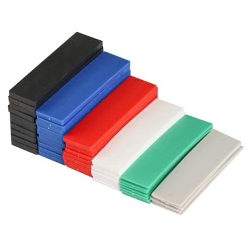 Image of 72 Pcs Plastic Packers and Shims, Flat Plastic Glazing Packers, Plastic Shims and Packers for Door and Window Glazing Glass Packers, Window and Door Spacers(100 mm x 28 mm x 1/2/3/4/5/6 mm)