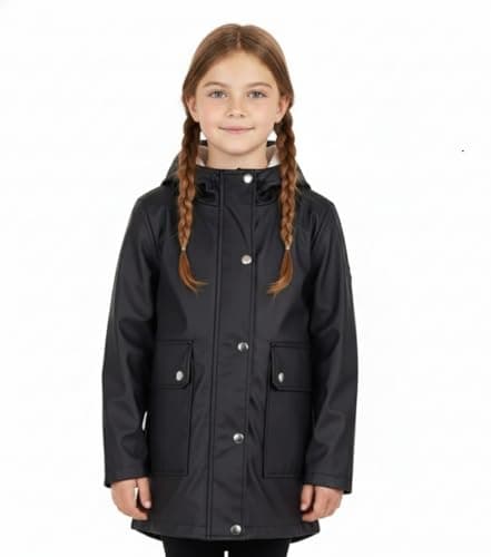 Image of A2Z 4 Kids PU Raincoat Jackets Windbreaker Waterproof Raincoat 625 Black 7-8
