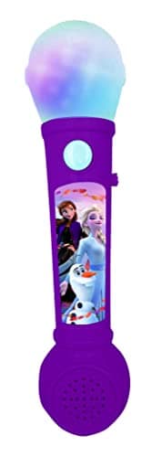 Image of LEXIBOOK, Frozen, Microphone for children, musical game, integrated speaker, light effects, demonstration melodies included, purple/blue, MIC80FZ