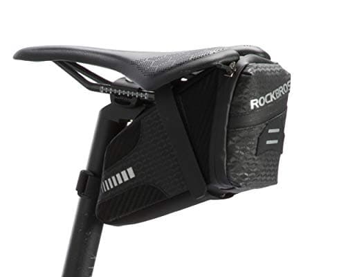 Image of ROCKBROS Bicycle Saddle Pack Water-Resistant Reflective Cycling Seatpost Pouch Rear Seat Holder Cycling Accessories Bag for MTB Road and Folding Bike Black 1.5L