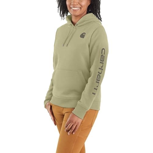Image of Carhartt Women Hoodie Clarksburg Sweatshirt, Color:dried clay, Size:S