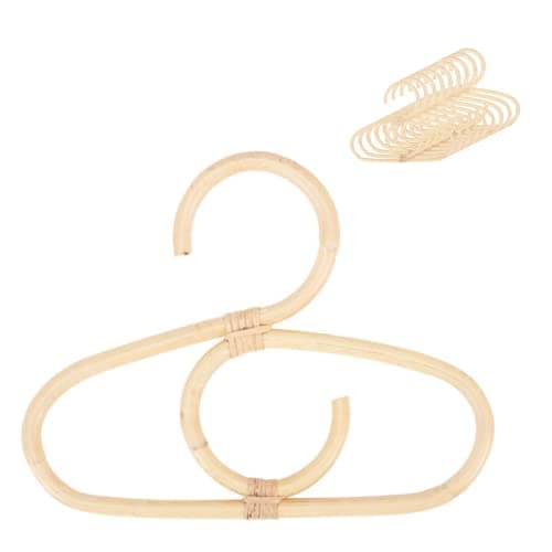 Image of Aria Rattan 9Pcs Clothes Hangers - Hanger Set for Baby Clothes - Set of 9 Kid's Hangers - Handmade Nursery Décor