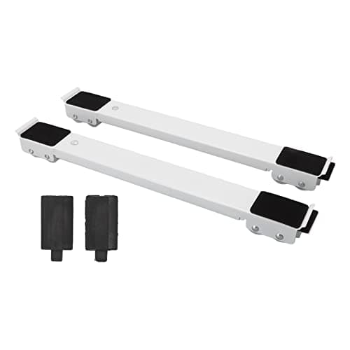 Image of Cloimei Heavy Duty Extendable Furniture Appliance Rollers 300kg Capacity Steel Moving Base with 24 Wheels for Refrigerator Washing Machine Cabinet Dishwasher 2PCS Set (White)