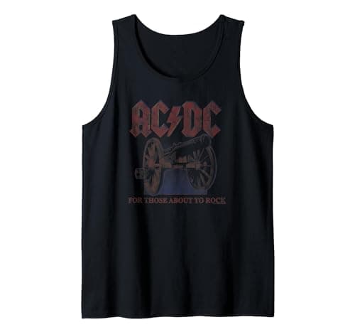 Image of Official AC/DC for Those About to Rock Canon Rock Music Band Tank Top, Men, Black, XX-Large