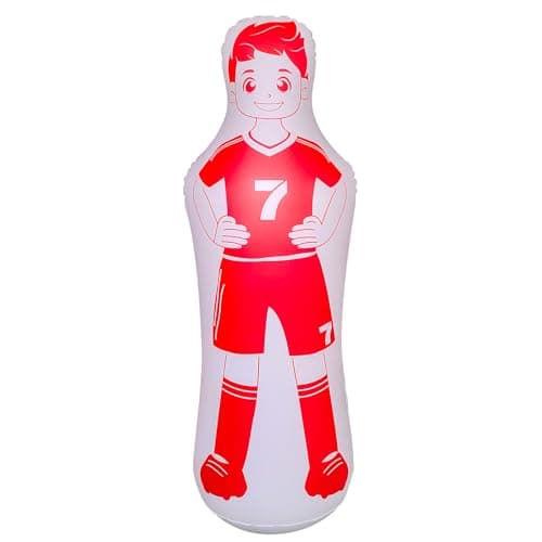 Image of ZHUYNXIR 1 PC Inflatable Soccer Dummy, Soccer Training Equipment, Inflatable Dummy Goalkeepr Air Mannequin Free Kick Wall Goalkeeper Defender Training for Children Adults, Red Dummy 48 Inch.
