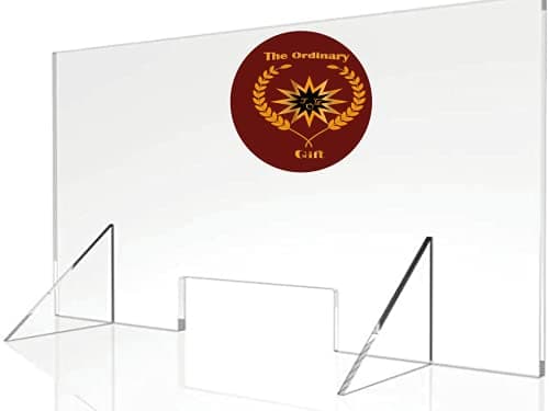 Image of 5mm, Acrylic Sneeze Guard, Divider, with Your Company Sticker (80x20x60cm)