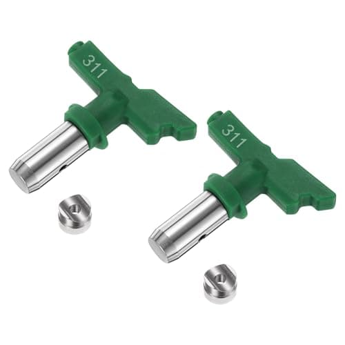 Image of sourcing map 2pcs Reversible Spray Tips for Airless Sprayer 311 Paint Spray Nozzle Tips Sprayer Machine Parts for Home Garden Building Fences, Green