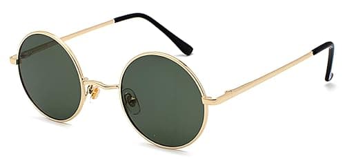 Image of LHSDMOAT Retro Small Round Polarized Men Women Sunglasses, Vintage 60s 70s Lennon style Hippie Sun Glasses, UV400 Trendy Carnival Circle Shades
