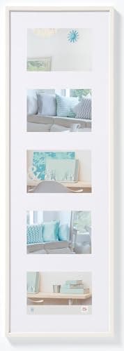 Image of walther design Picture Frame White 5X 10x15 cm Gallery with PassepArtout, New Lifestyle Plastic Frame KV515W
