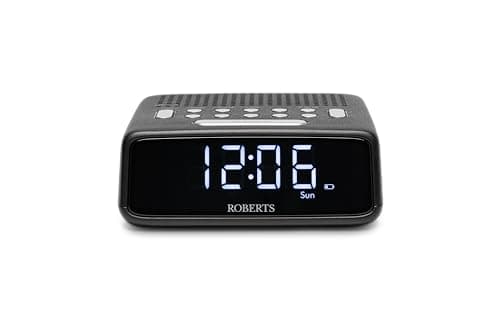 Image of Roberts ORTUSFM FM Digital Clock Radio with Dual Alarms and a Large LCD Display, Black
