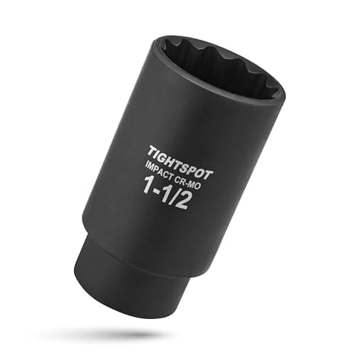 Image of Tightspot 1 2 Inch Drive 1 1 2 Inch Deep Impact Socket with Anti Rounding 12 Point Design, Heat Treated Crmo Steel