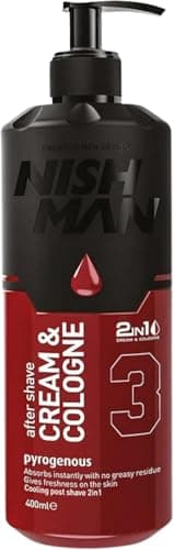 Image of NISHMAN Aftershave Men 2 in 1 Cream Cologne, 400 ml - Relaxing Refreshing Aftershaving Cream Cologne for Men | Mens Aftershave | Mens Moisturiser Face (Pyrogenous 03)