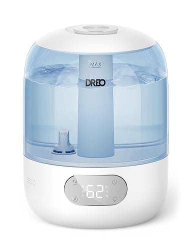 Image of Dreo Humidifier for Bedroom with Sensor, 26dB Quiet Cool Mist Ultrasonic Humidifiers for Home, 360° Nozzle, 30H Runtime, Ambient Light Indicator, Essential Oil Diffuser, Room, Plants, Nursery, Blue
