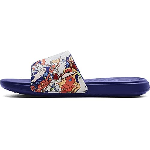 Image of Under Armour Men's Ansa Graphic Fixed Strap Slide Sandal, (405) Bauhaus Blue/Bauhaus Blue/White, 7