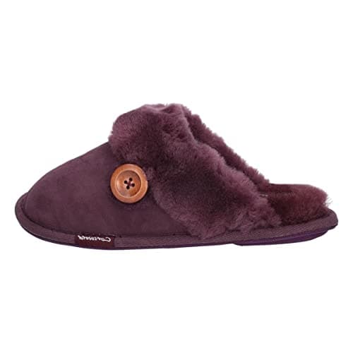 Image of Cotswold Lechlade Sheepskin Mule Slipper Women's Purple Size 3