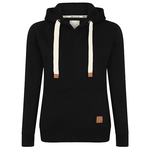 Image of Blu Apparel Ladies Overhead Hoodies Extra Warm Women's OH Hoody Warm Fleece Lined Sweatshirt Activewear Jumper for Women (UK, Numeric, 16, Regular, Regular, Black)