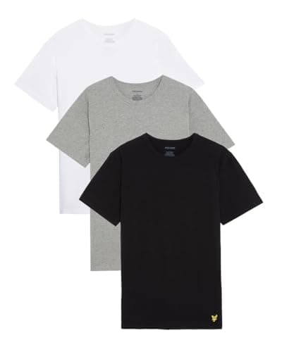 Image of Lyle & Scott Mens 2026 Basic 3 Pack T-Shirt - Jet Black/Grey Marl/White - L