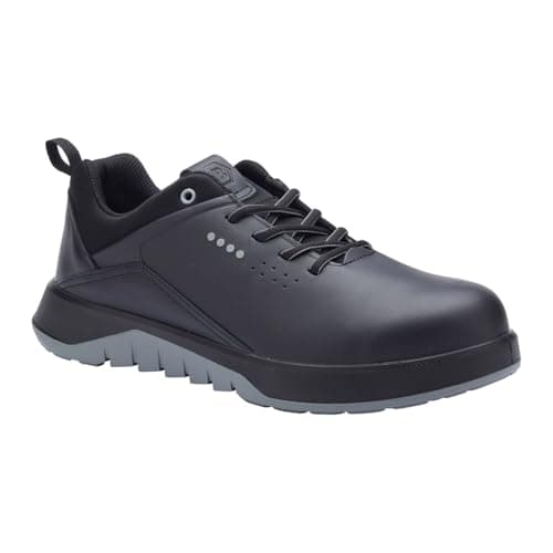 Image of Blackrock Austin Black Composite Safety Shoes, Non-Metallic Toe Cap, Water Resistant Leather, Heat-Resistant Rubber Sole, Composite Work Boots, Metal-Free, Mens Womens Unisex Ladies, Size 8 / EU 42
