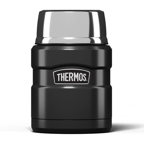 Image of Thermos Stainless King Food Flask, 470ml Capacity - Sleek Multi- Purpose Flask for Daily Food Prep - Durable Stainless Steel with Classic Gun Metal Finish - Ideal for On-the-Go Meals & Drinks