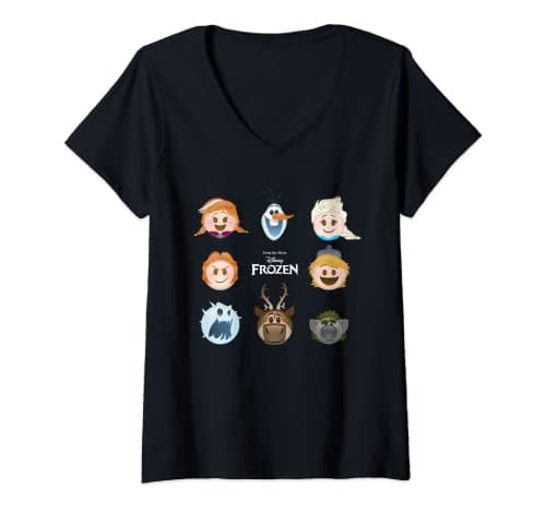 Image of Frozen Emoji Heads V-Neck T-Shirt