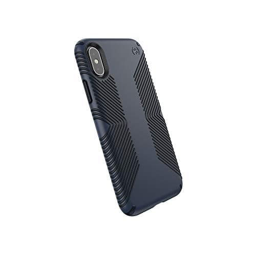 Image of Speck iPhone X Case, Protective Grip Ultra Thin Slim Hardshell Anti Scratch Presidio Cover Case - Blue/Black