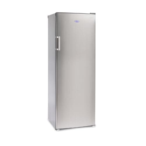 Image of ICEKING RZ245ES Freestanding Tall Freezer, 242L Capacity, Silver, 4 Star Freezing, Adjustable Thermostat, Reversible Door, Energy Efficient, Quiet Operation – Ideal for Kitchen or Utility Room
