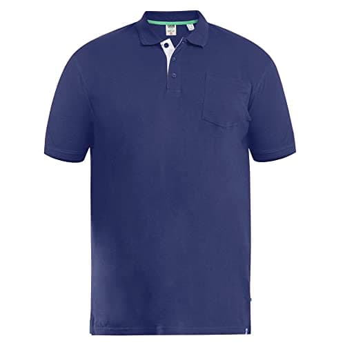 Image of Duke D555 Mens Kingsize Short Sleeve Polo Shirt Chest Pocket Collar Plain Navy 4XL (Grant)