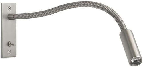 Image of SYAXVOM 3W Hardwired Adjustable Gooseneck Wall Reading Lamp - 3000K Warm White Light for Bedroom and Study Room (Black)(Nickel)