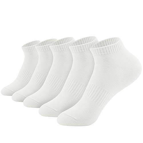 Image of YMWALK Women Socks Comfortable Cotton Casual Breathable No Show Socks Non Slip Flat Boat Line Socks for Running Walking Fitness Outdoor Sports-5 Pair, 02-white, Low Cut