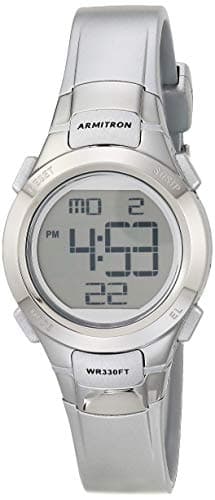 Image of Armitron Sport Women's Digital Chronograph Resin Strap Watch, Silver