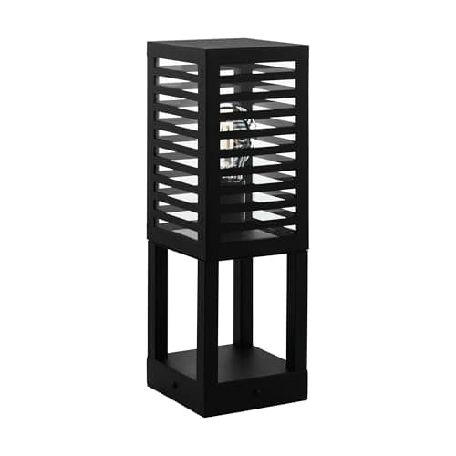 Image of Eglo LED Outdoor lamp Post Alamonte 3, Bollard Light, Outside Lighting for Garden and Patio, Driveway lamp Made of Black Metal, IP44, H 45 cm, E27