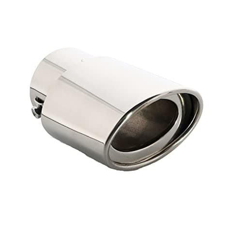 Image of Stainless Steel Car Exhaust Tip, 2.5" to 3.3" Universal Straight Type Car Exhaust Pipe Modification Tail Throat Tail Pipe, Steel Exhaust Tips Chrome-Plated Finish Tailpipe. (Silver)
