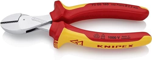 Image of KNIPEX X-Cut Compact Diagonal Cutter High Lever Transmission Chrome-Plated Insulated with Multi-Component Grips, VDE-Tested 160 mm, 73 06 160