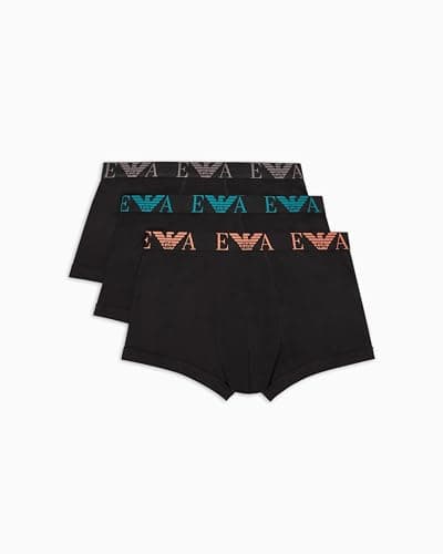 Image of EMPORIO ARMANI Man's Bold Monogram 3-Pack Trunk, Black, S