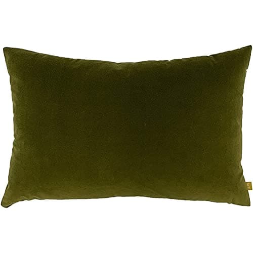 Image of furn. Contra Cushion Cover, Velvet Oblong Design, Polyester, Linen, Olive