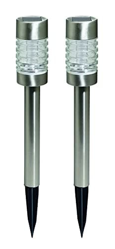 Image of Luxform Lighting AYR LED Solar Torino Garden Stake Post Light for Driveways & Boarders - (Pack of 2) 365 Days