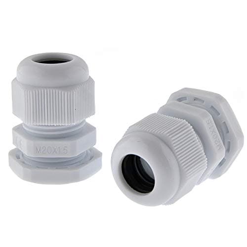 Image of SeKi 10 x Cable Glands M20 7-12 mm, Waterproof IP67 Metric Cable Gland, Grey (RAL7035), Suitable for PG11