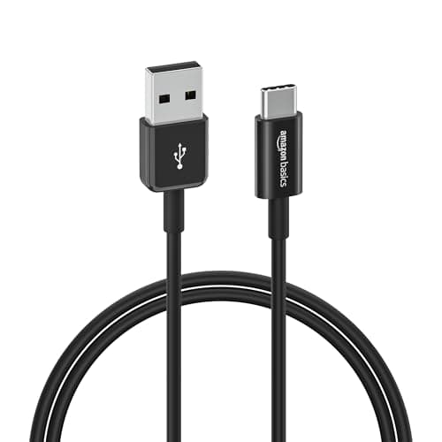 Image of Amazon Basics USB-C to USB-A 2.0 Fast Charger Cable, 480Mbps Speed, USB-IF Certified, for Apple iPhone 16/15, iPad, Samsung Galaxy, Tablets, Laptops, 0.9 m, Black