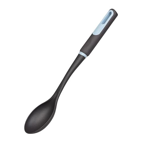 Image of Chef Aid Solid Spoon, Nylon Cooking Spoon with Soft Grip Handle, Lightweight & Durable, Ideal for Stirring, Serving & Cooking, Dishwasher Safe