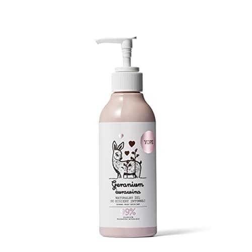 Image of YOPE Natural Intimate Gel wash Geranium and Cranberry | LACTIC ACID | PANTHENOL | GENTLE |99% INGREDIENTS OF NATURAL ORIGIN | 300ml