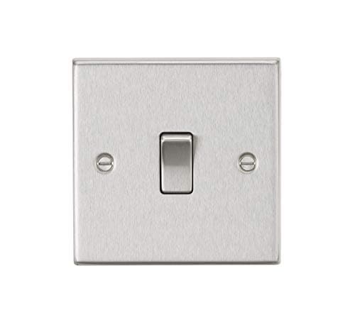 Image of Knightsbridge CS2BC 10AX 1G 2-Way Plate Switch - Square Edge Brushed Chrome, 10.5 mm*89.0 mm*89.0 mm