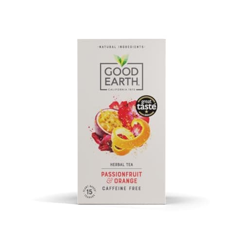 Image of Good Earth Tea Co. Passionfruit & Orange Tea Bags – Fruit Flavoured Herbal Blend with Passionfruit, Orange Peel and Floral Notes – 15 Plant-Based Teabags