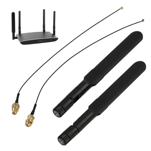 Image of WiFi Antenna Aerial 2.4GHz 5GHz 5.8GHz 8dBi RP-SMA Male MHF4 to RP-SMA Female Cable (2-Pack) for Intel AX200, 8265AC, 7265AC M.2 NGFF WiFi Cards – 2.4GHz/5GHz High Gain Laptop Antenna Kit